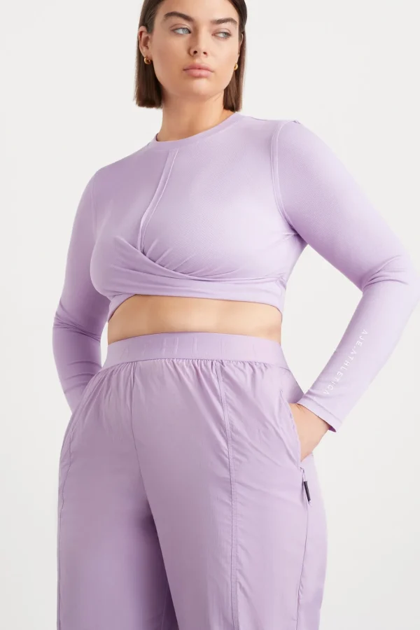 Twist Front Long Sleeve Crop Top 328
