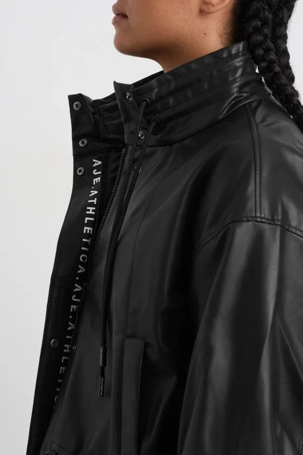 Vegan Leather Ruched Jacket 770