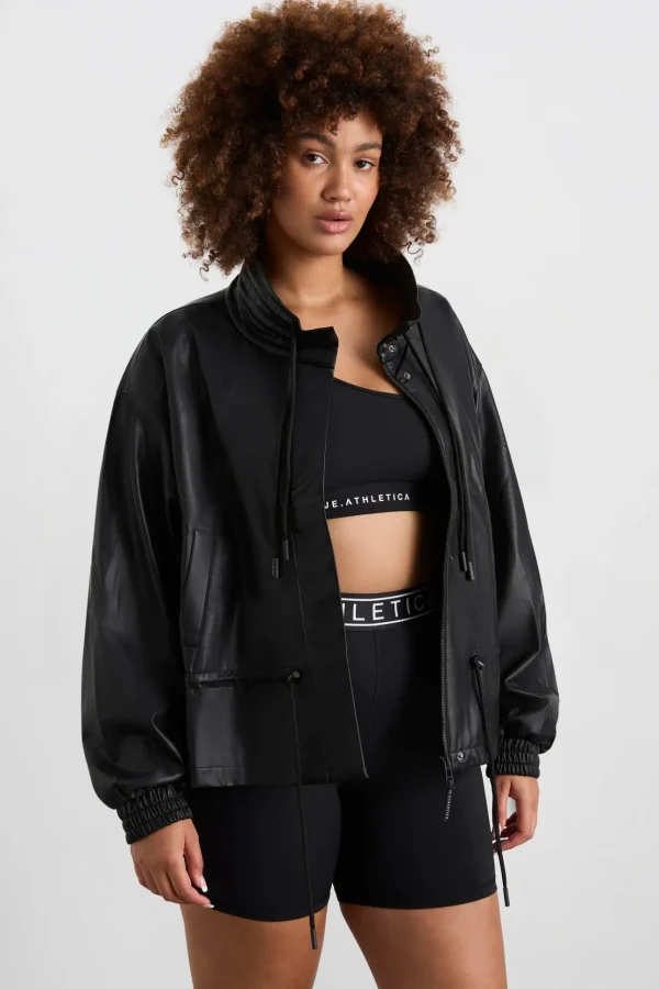 Vegan Leather Ruched Jacket 770