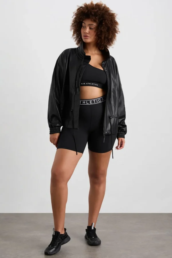 Vegan Leather Ruched Jacket 770