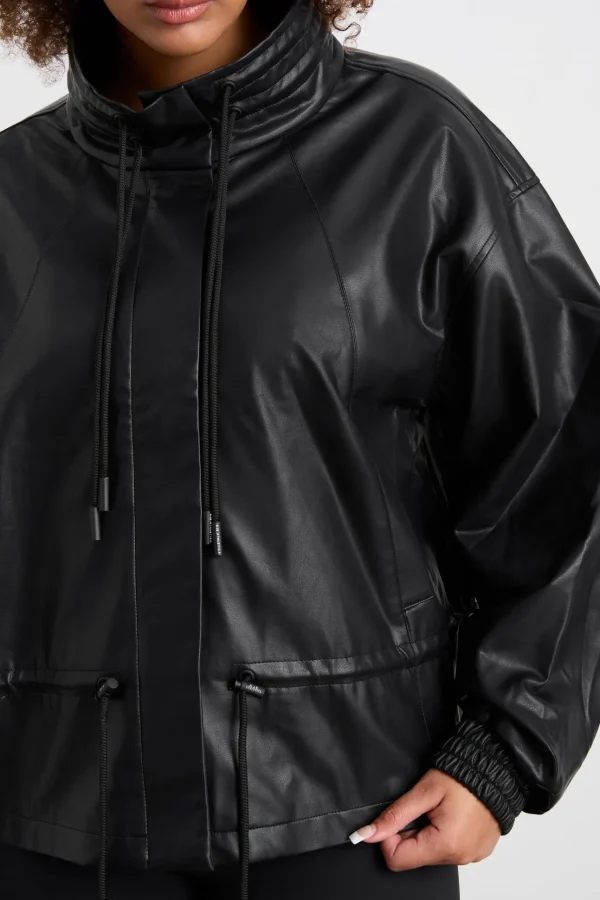 Vegan Leather Ruched Jacket 770