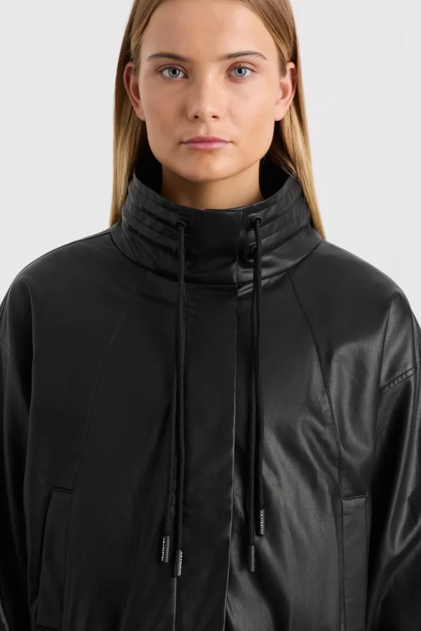Vegan Leather Ruched Jacket 770