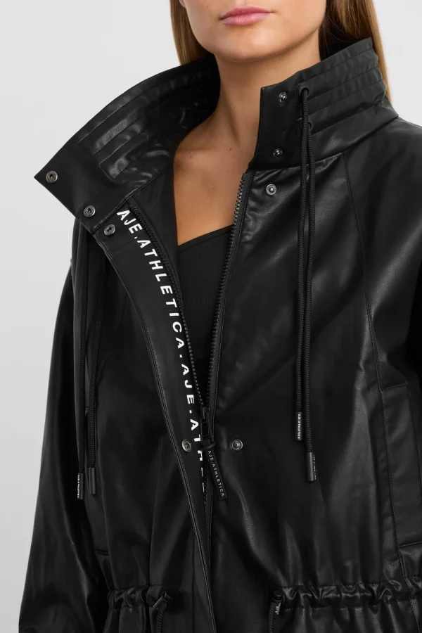 Vegan Leather Ruched Jacket 770