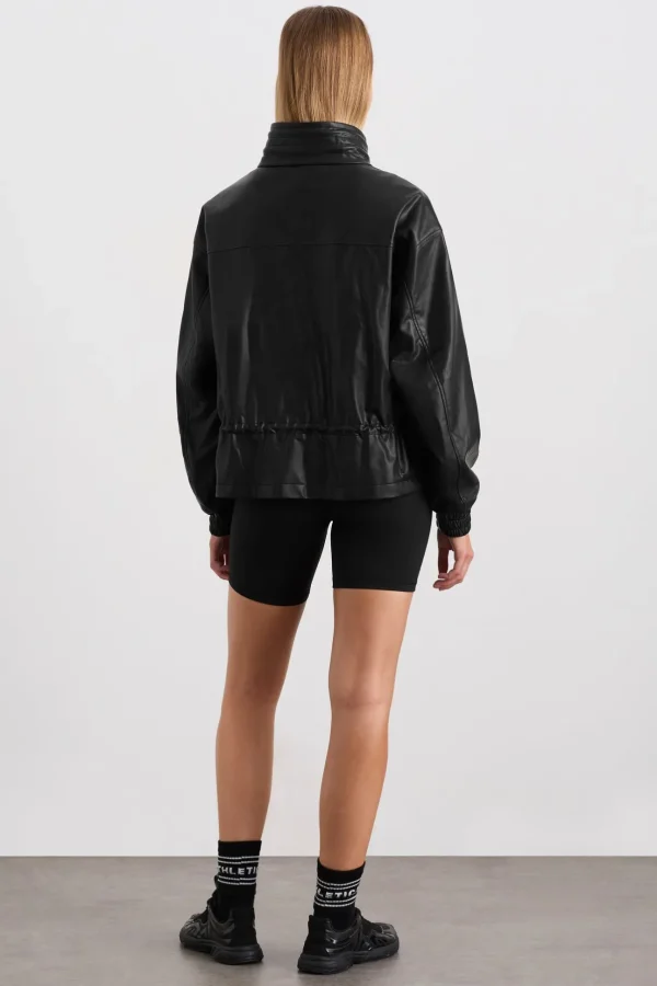 Vegan Leather Ruched Jacket 770