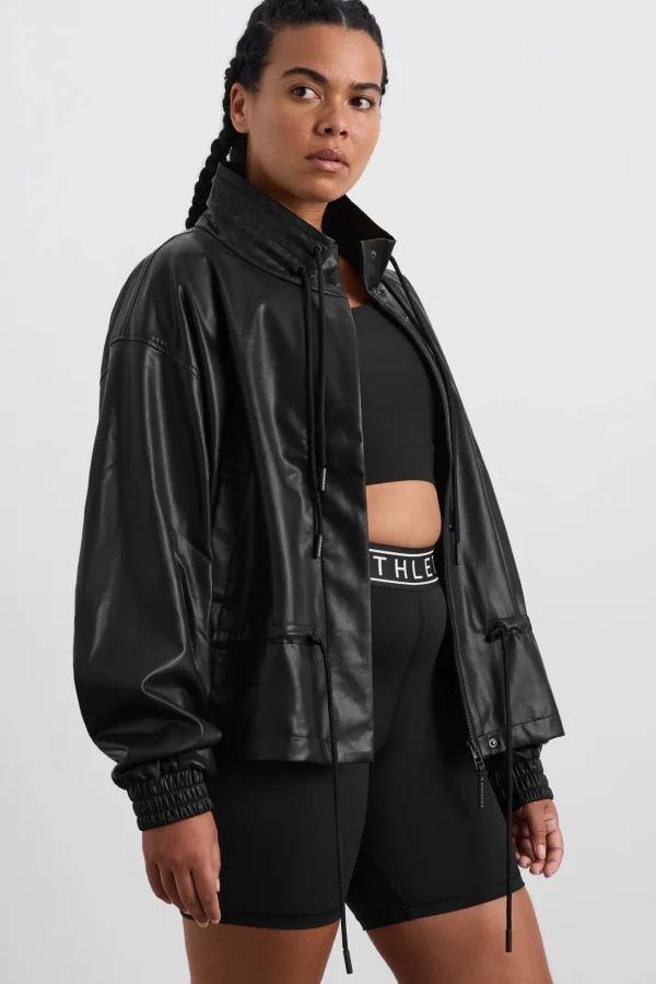 Vegan Leather Ruched Jacket 770