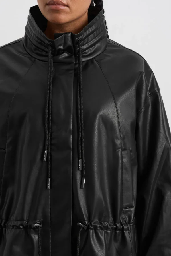 Vegan Leather Ruched Jacket 770