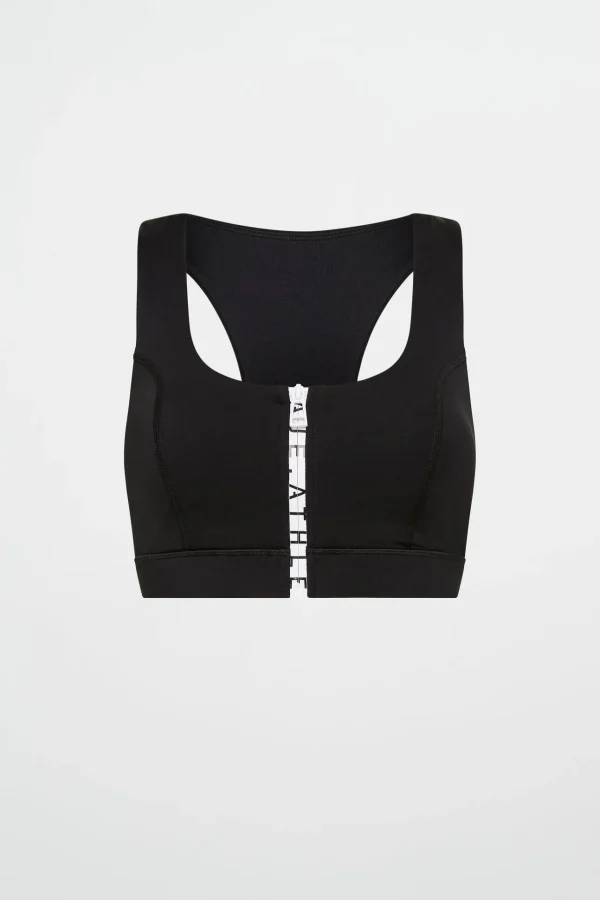 Zip Front Logo Mesh Bra 329
