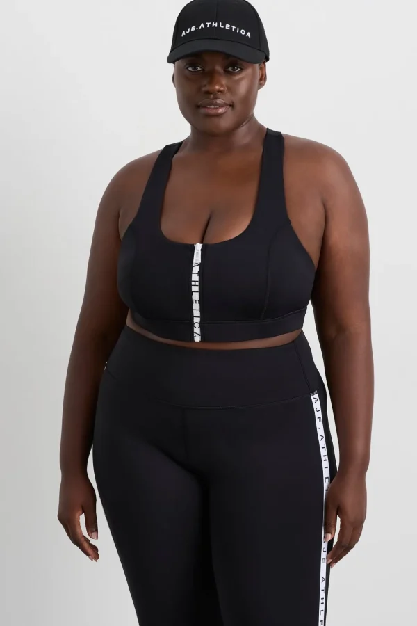 Zip Front Logo Mesh Bra 329