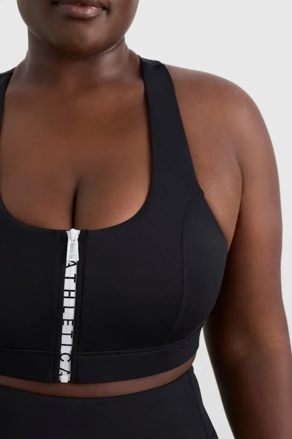 Zip Front Logo Mesh Bra 329