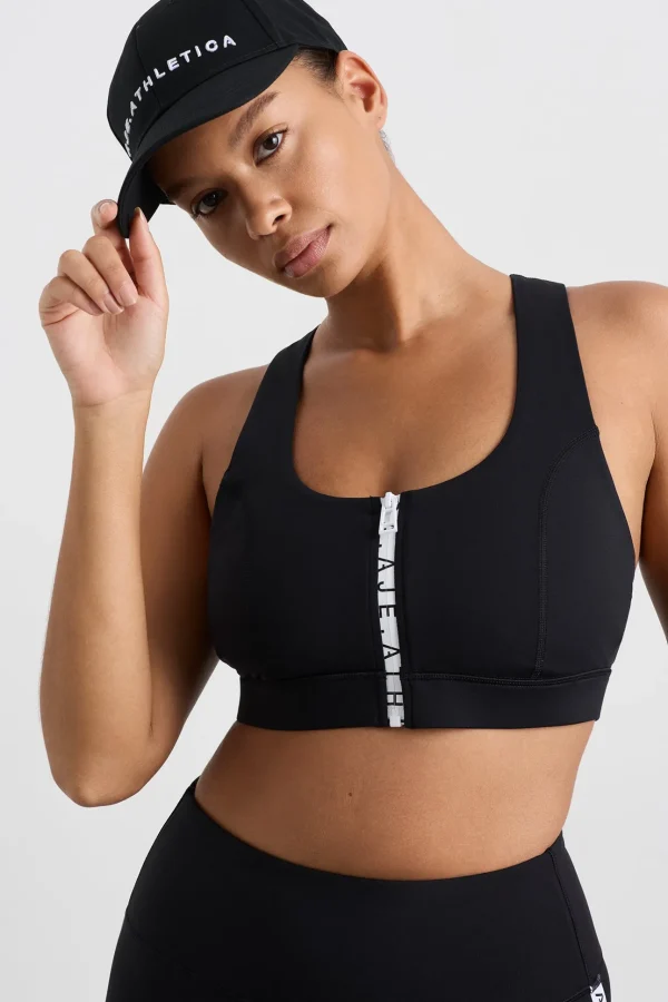 Zip Front Logo Mesh Bra 329
