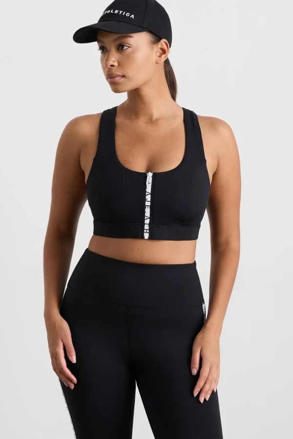 Zip Front Logo Mesh Bra 329