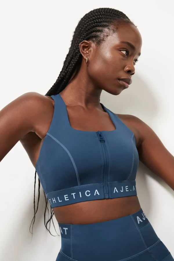 Zip Front Logotape Sports Bra 319