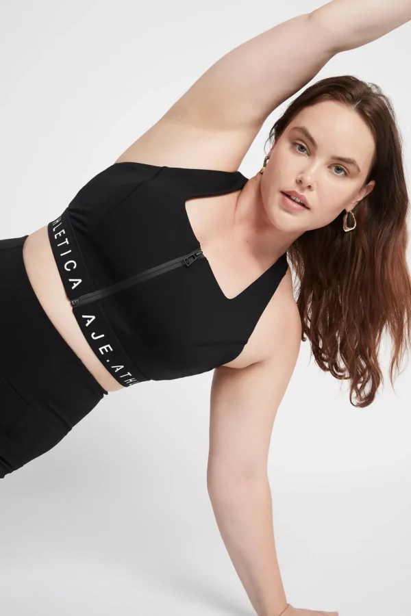 Zip Front Logotape Sports Bra 319