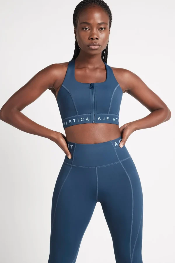 Zip Front Logotape Sports Bra 319