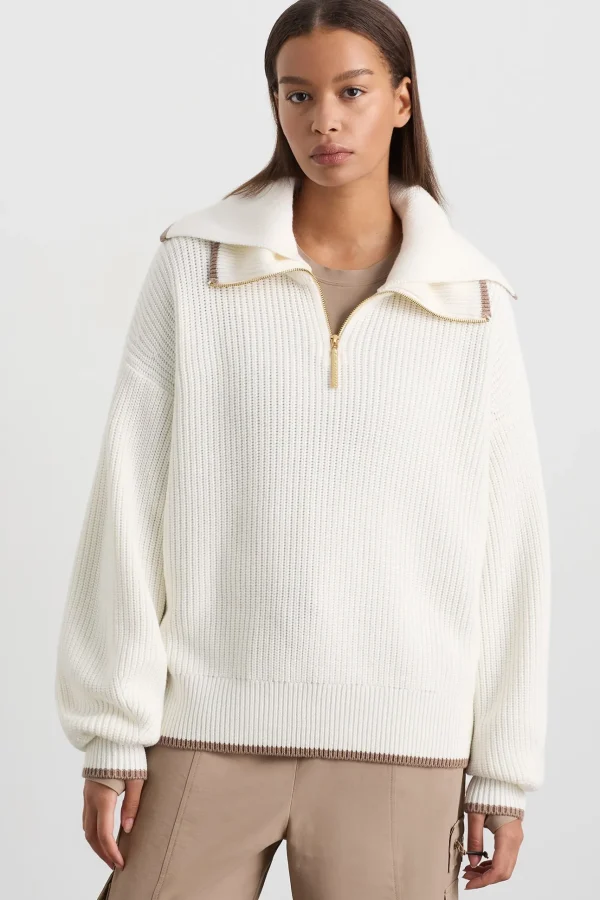 1/4 Zip Ribbed Knit Jumper 431