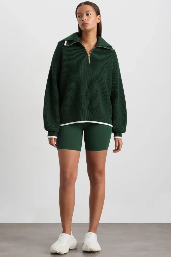 1/4 Zip Ribbed Knit Jumper 431