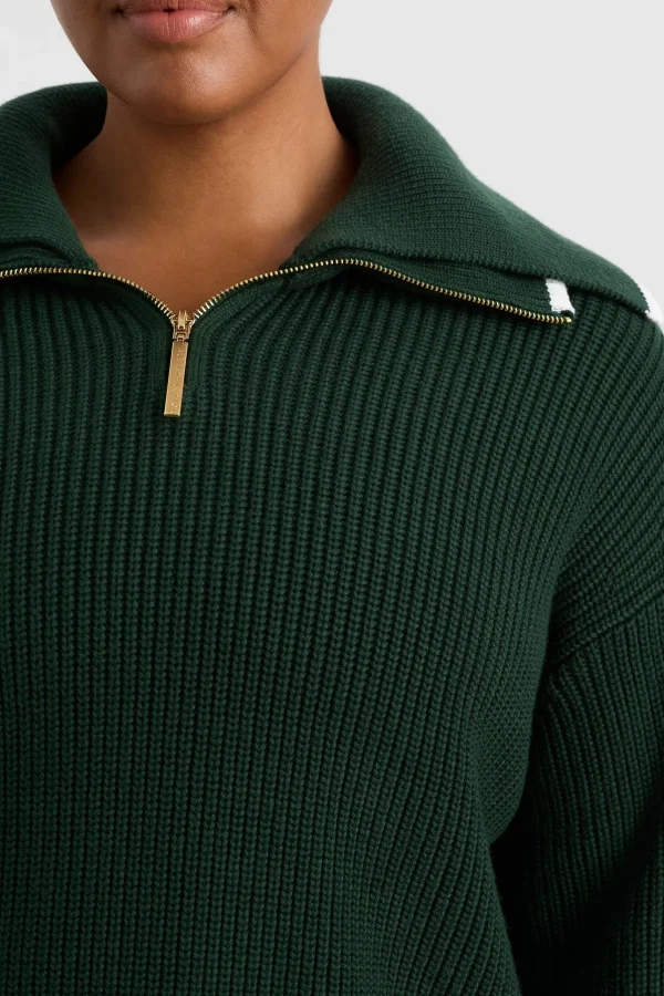 1/4 Zip Ribbed Knit Jumper 431