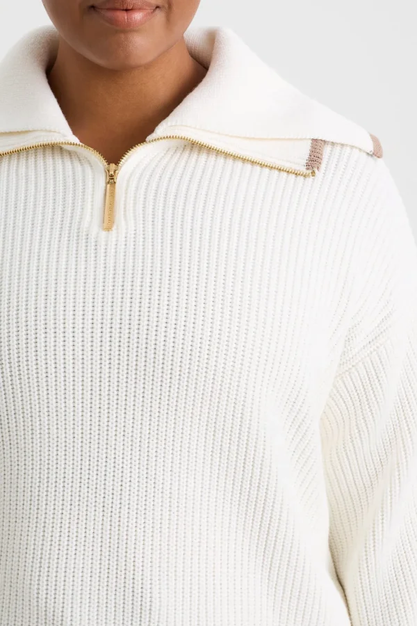 1/4 Zip Ribbed Knit Jumper 431