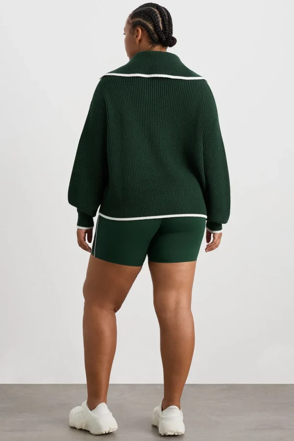 1/4 Zip Ribbed Knit Jumper 431
