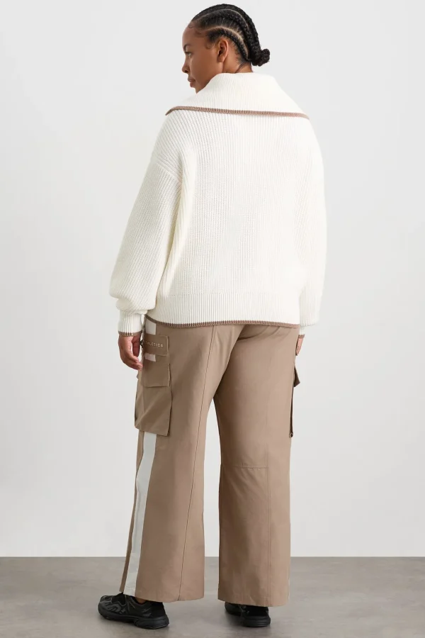 1/4 Zip Ribbed Knit Jumper 431