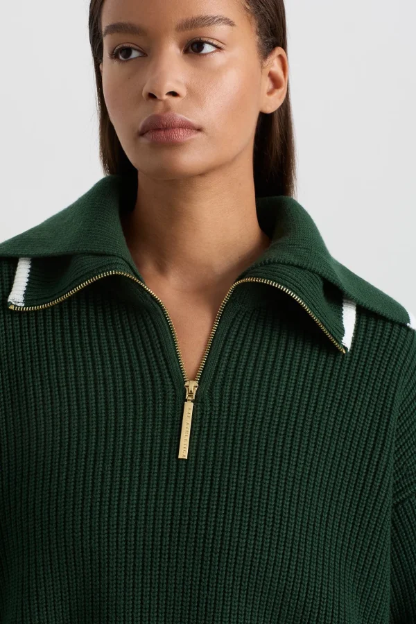 1/4 Zip Ribbed Knit Jumper 431