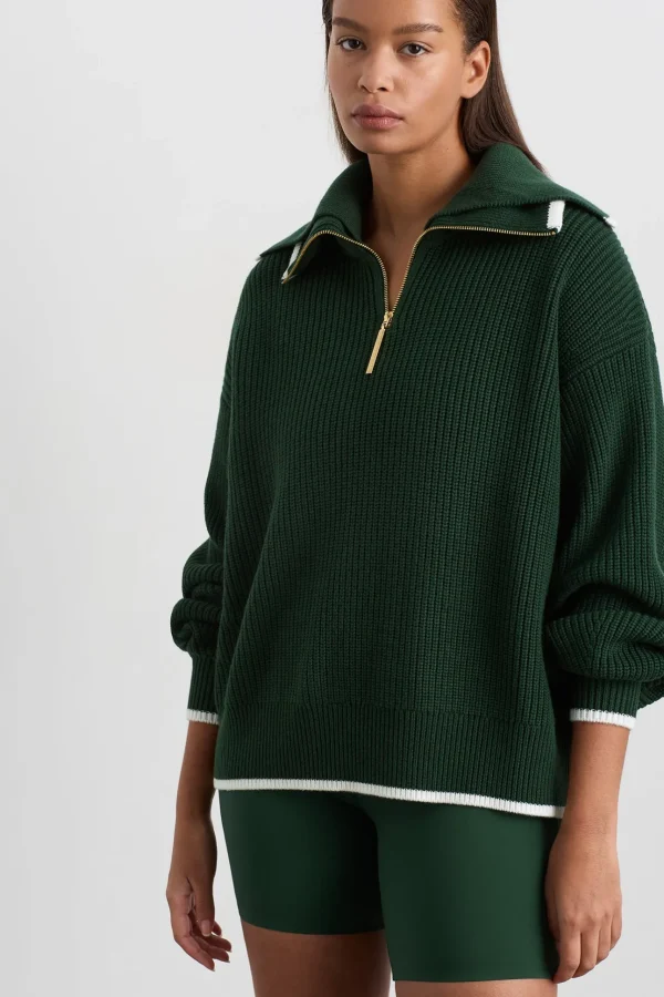 1/4 Zip Ribbed Knit Jumper 431