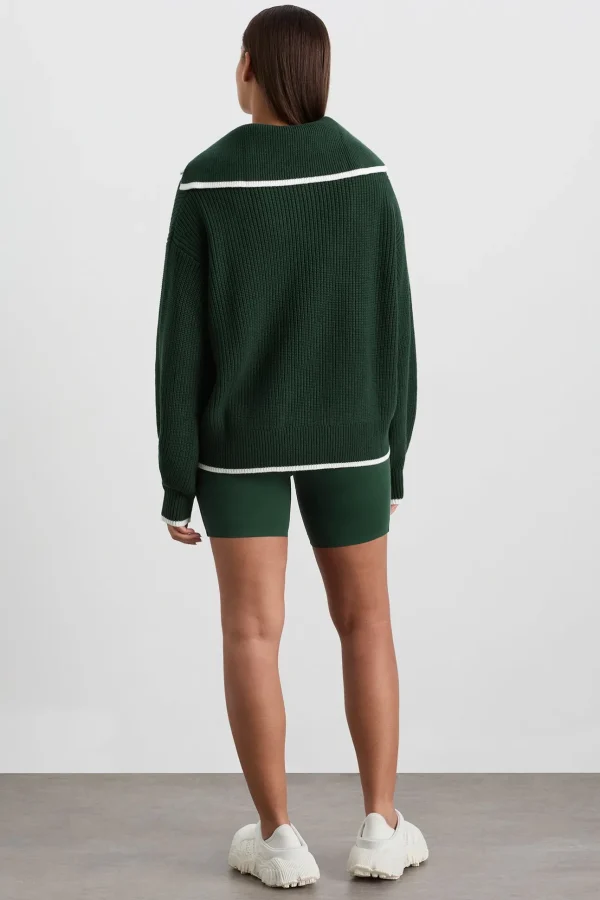 1/4 Zip Ribbed Knit Jumper 431