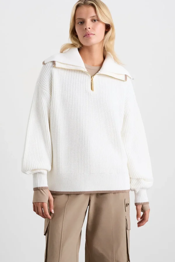 1/4 Zip Ribbed Knit Jumper 431