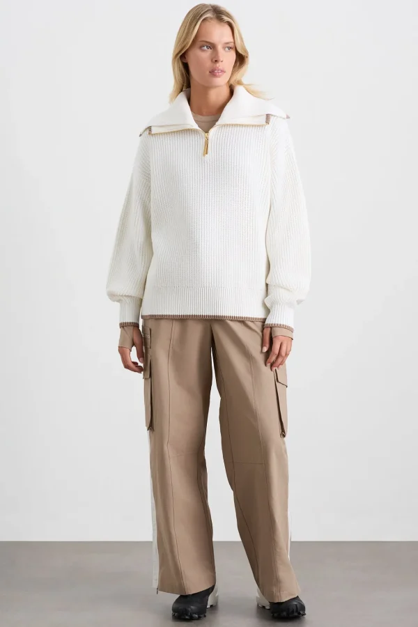1/4 Zip Ribbed Knit Jumper 431