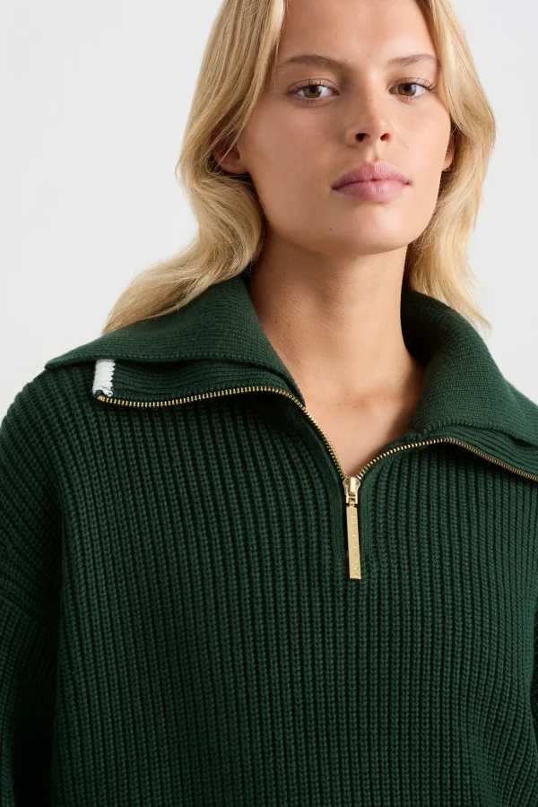 1/4 Zip Ribbed Knit Jumper 431