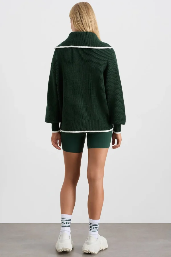1/4 Zip Ribbed Knit Jumper 431