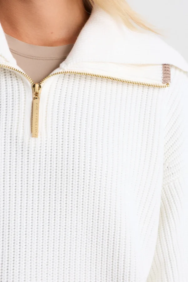 1/4 Zip Ribbed Knit Jumper 431